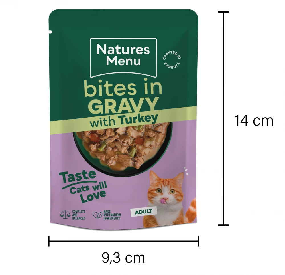 Bites in Gravy Turkey For Adult Cats