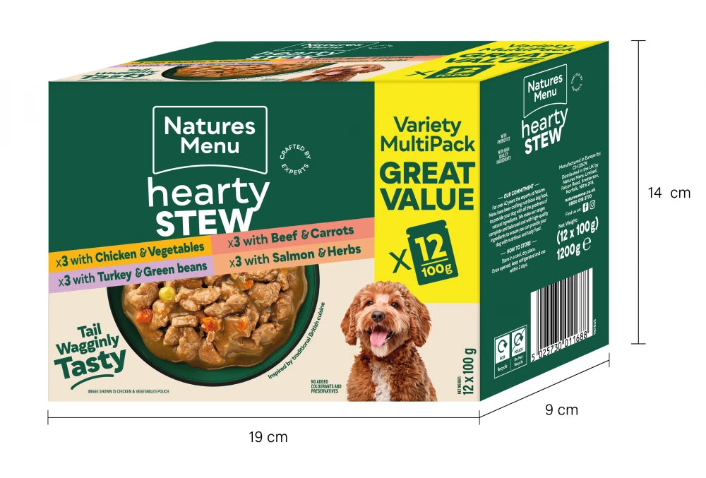 Natures Menu Dog Pouches Hearty Stews Multipack x12 For Adult Dogs