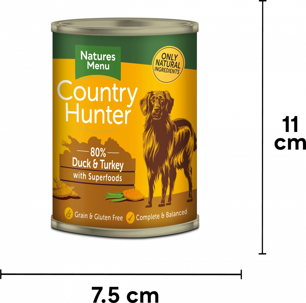 Country Hunter Cans Duck and Turkey with Superfoods For Adult Dogs