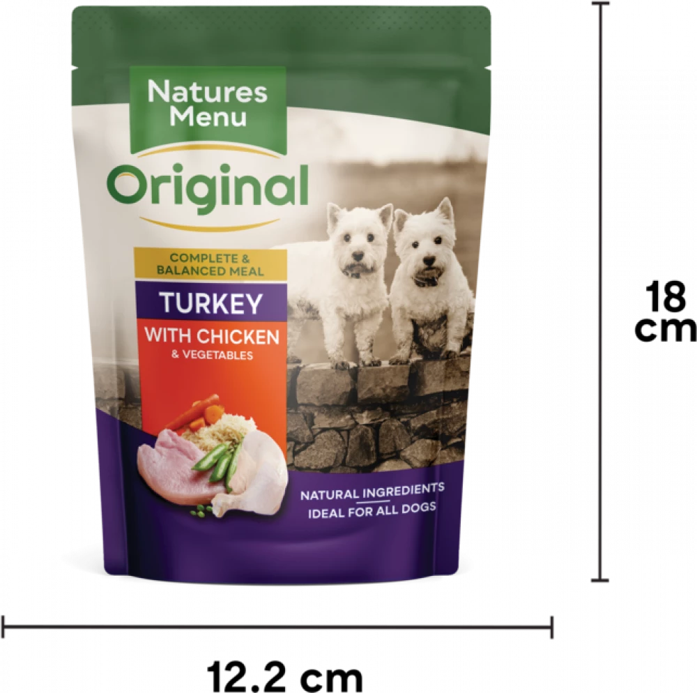 Natures Menu Dog Pouches Turkey with Chicken For Adult Dogs