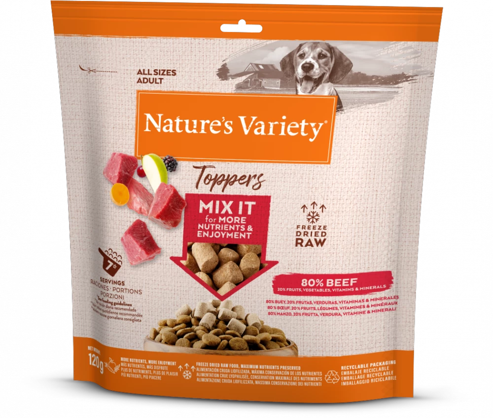 Complete Freeze Dried Food Beef Toppers For Adult Dogs