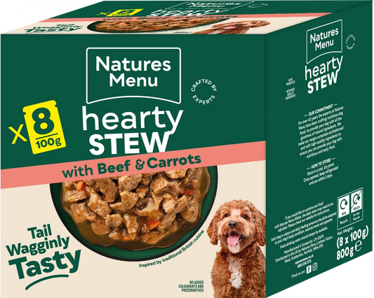 Natures Menu Dog Pouches Hearty Stews Beef For Adult Dogs