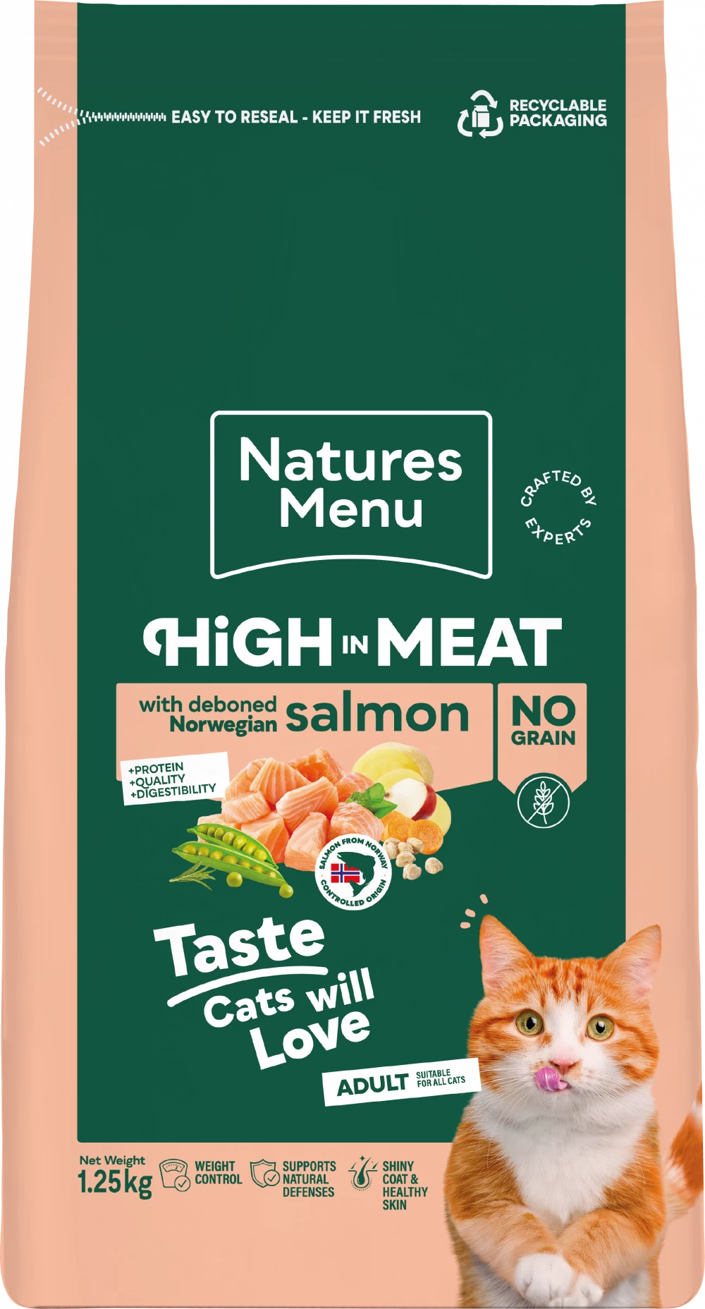High Meat Dry High in Meat Salmon No Grain For Adult Cats