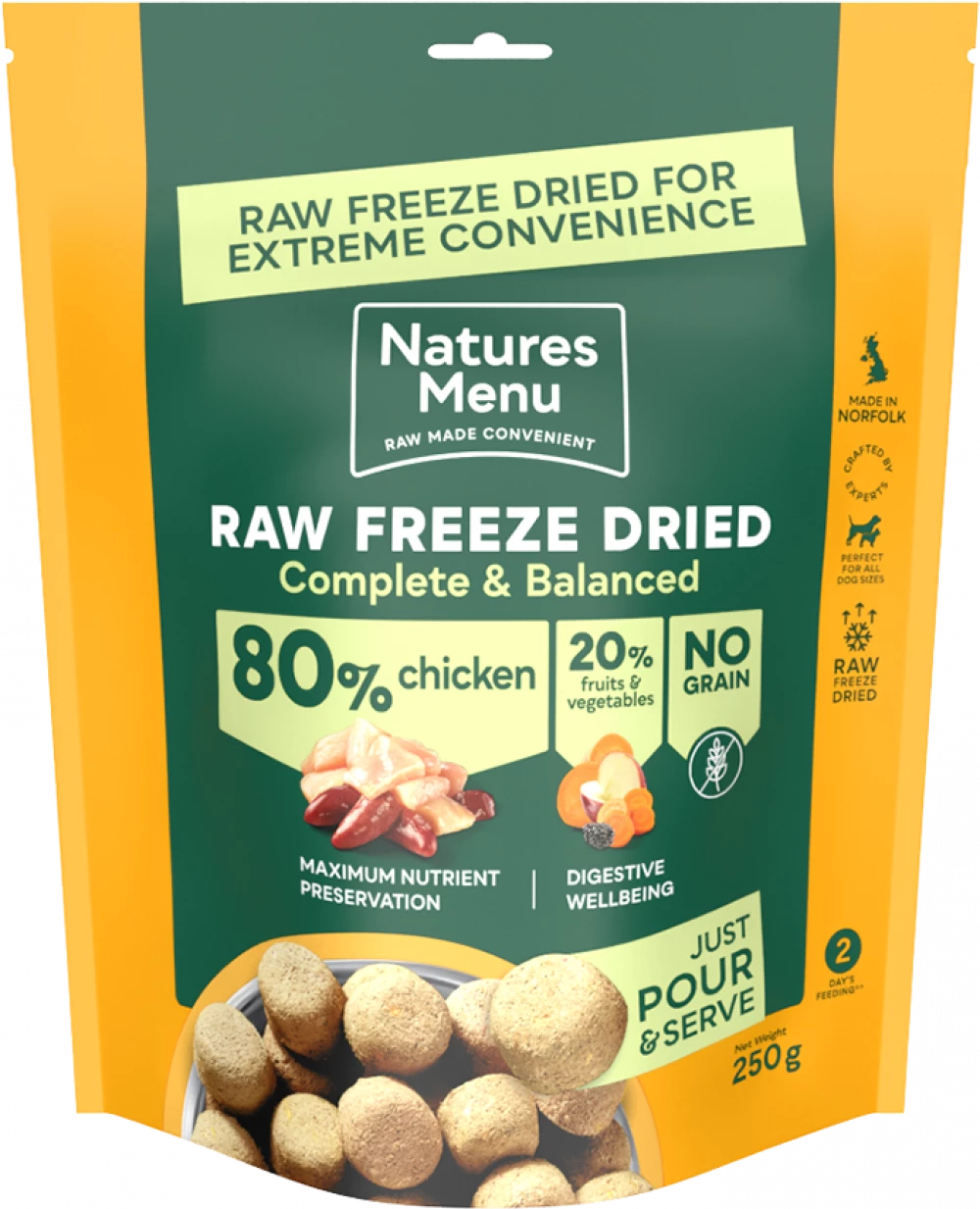 Complete Freeze Dried Food 80/20 Chicken For Adult Dogs