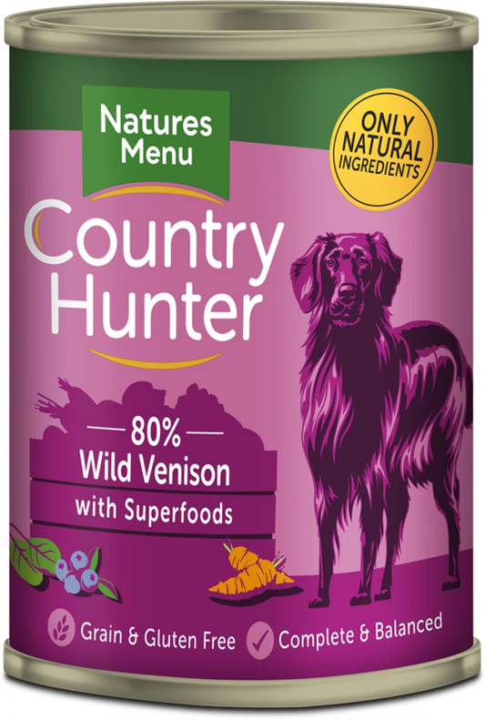 Country Hunter Cans Wild Venison with Superfood cans For Adult Dogs
