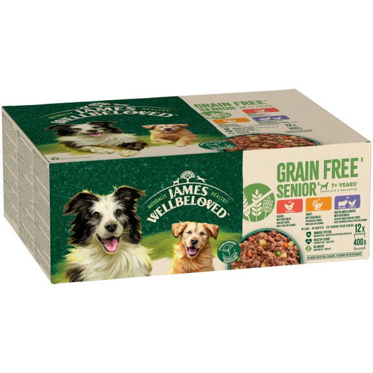 James Wellbeloved Senior Dog Can Variety Grain Free 400g x 12 pk