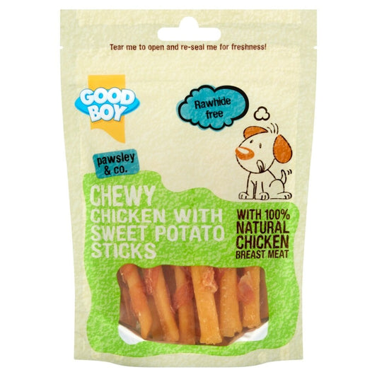 Good Boy Pawsley & Co. Dog Treats - Chewy Chicken & Sweet Potato Sticks 90g x 10
