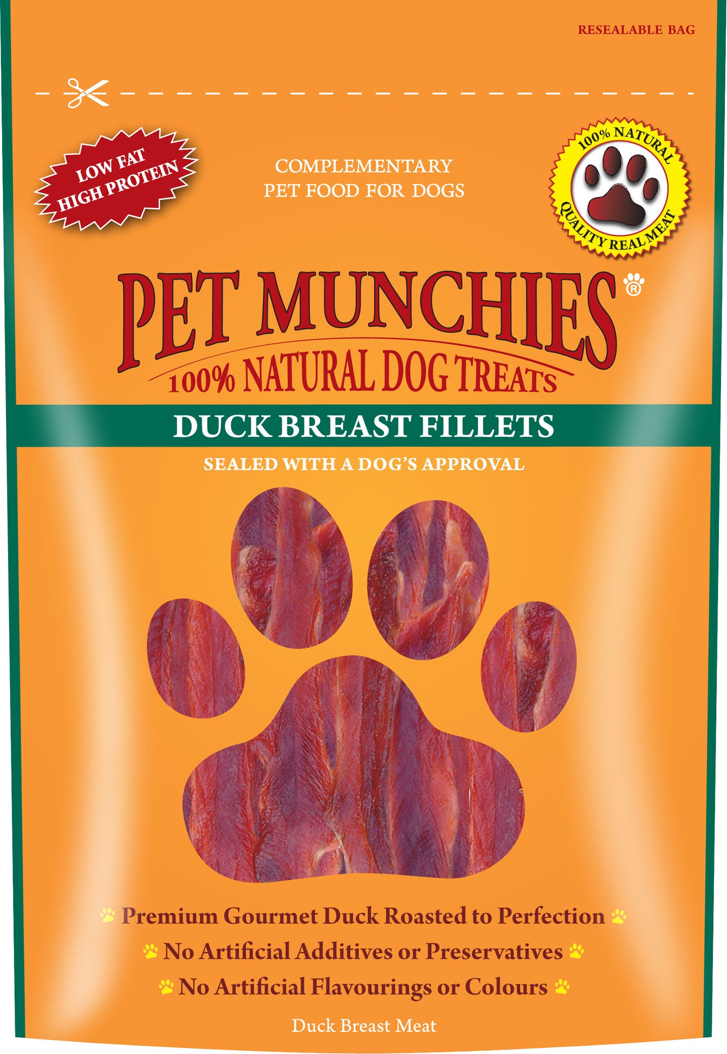 Pet Munchies Dog Treats - Duck Breast Fillets 80g x 8