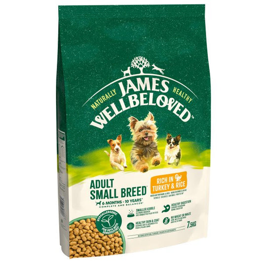 James Wellbeloved Adult Dog Small Breed - Turkey & Rice 7.5kg