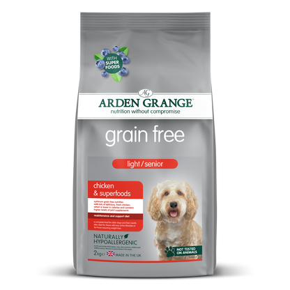 Arden Grange Adult Dog Grain Free Light/Senior Chicken & Superfoods 2kg