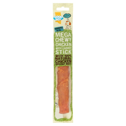 Good Boy Pawsley & Co. Dog Treats - MEGA Chewy Chicken & Carrot Sticks 100g x 14