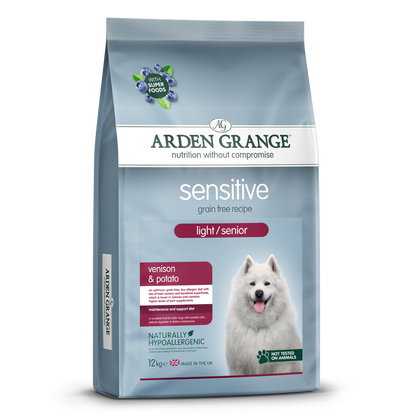 Arden Grange Sensitive GRAIN-FREE Light / Senior - Venison & Potato 12kg