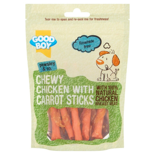 Good Boy Pawsley & Co. Dog Treats - Chewy Chicken & Carrot Sticks 90g x 10