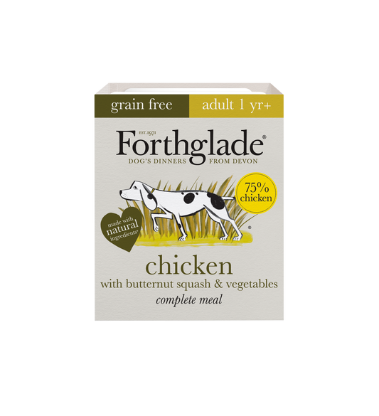 Forthglade Complete Grain Free Adult Trays - Chicken with Butternut Squash & Veg 395g x 18