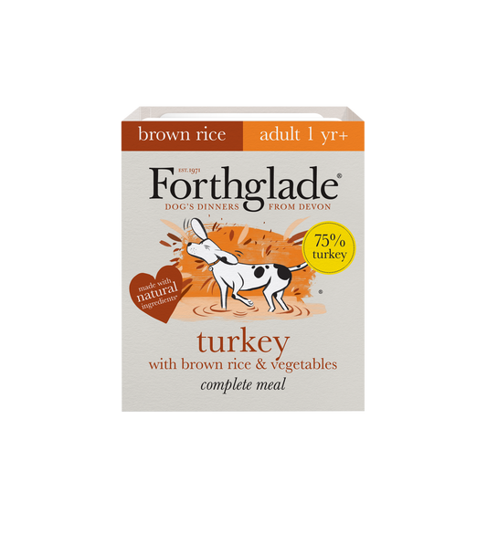 Forthglade Complete Adult Dog Tray Turkey Brown Rice & Veg 395g x 18