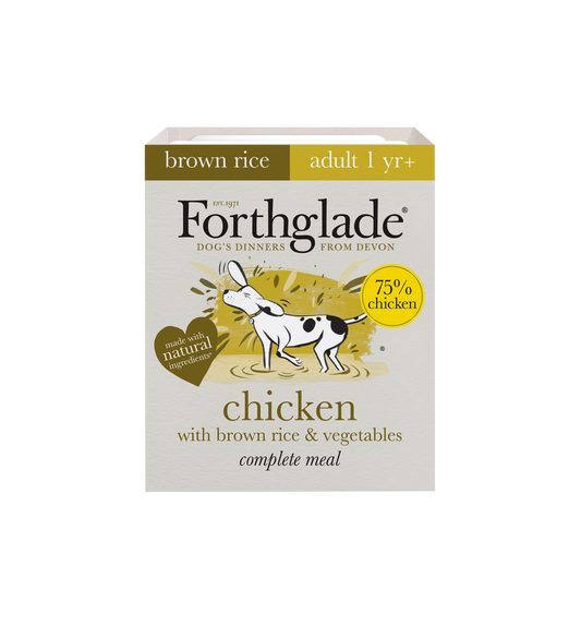 Forthglade Complete Adult Dog Tray Chicken Brown Rice & Veg 395g x 18