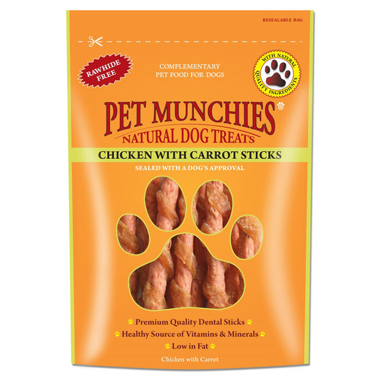 Pet Munchies Dog Treats - Chicken with Carrot Sticks 80g x 8