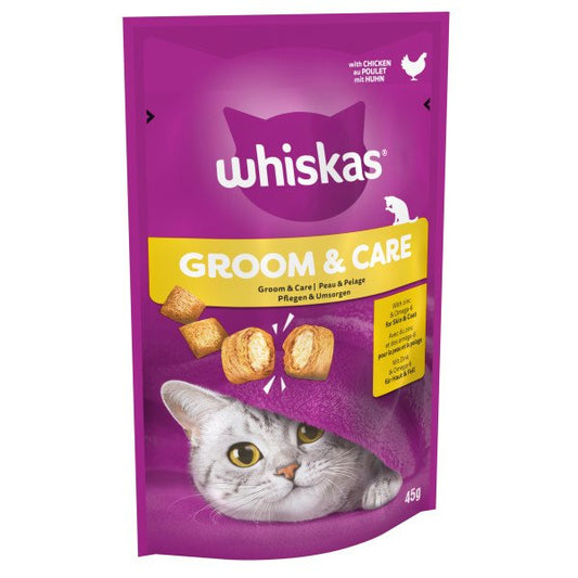 Whiskas Groom & Care Cat Treats 45g x 8