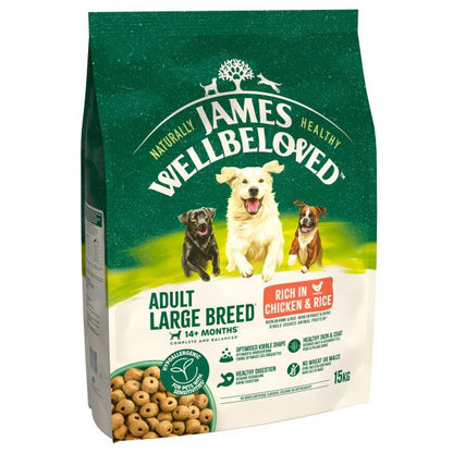 James Wellbeloved Adult Dog Large Breed Chicken & Rice 15kg