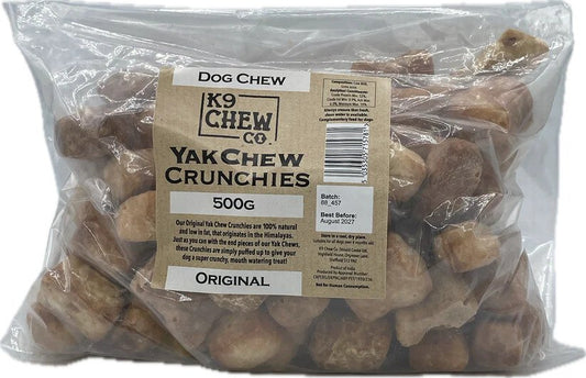 K9 Chew Co. Yak Chew Crunchies ORIGINAL 500g (app 100pc) x 1