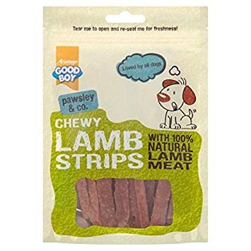 Good Boy Pawsley & Co. Dog Treats - Chewy Lamb Strips 80g x 10