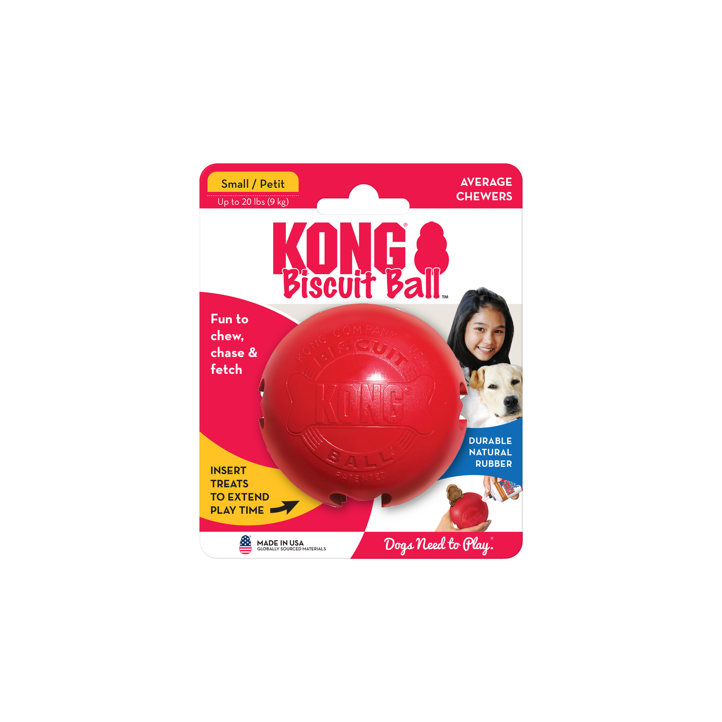 KONG Rubber Biscuit Ball - Small x 1