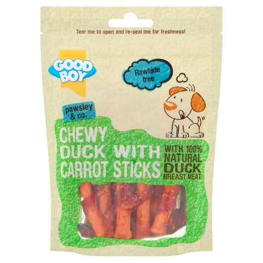 Good Boy Pawsley & Co. Dog Treats - Chewy Duck & Carrot Sticks 90g x 10