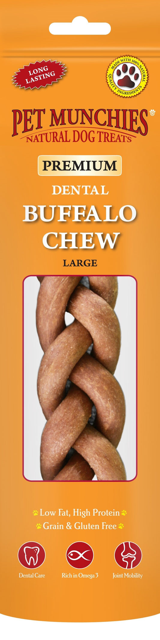 Pet Munchies Dog Buffalo Chews Large x 8