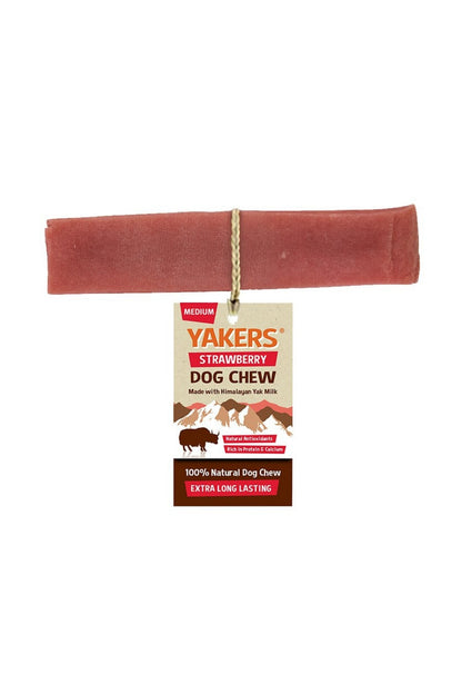 Yakers Dog Chew STRAWBERRY Medium x 20