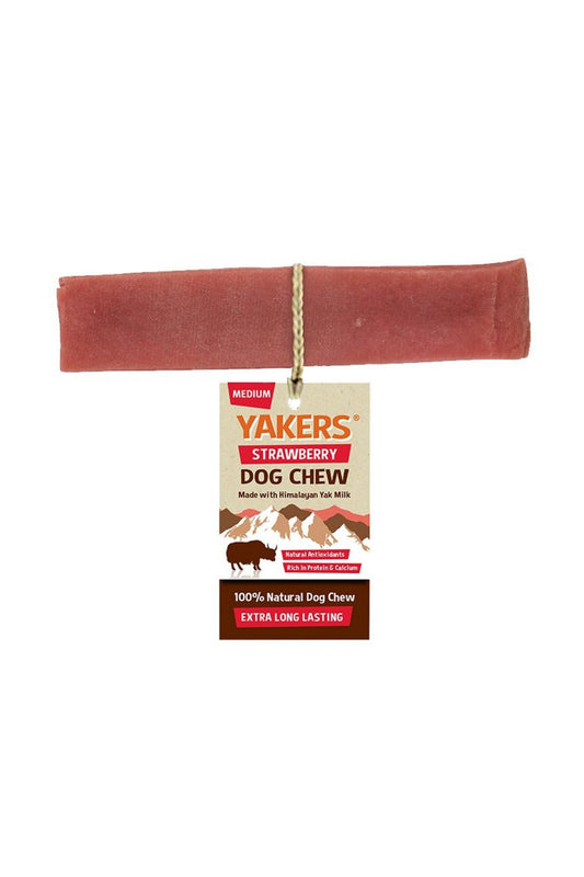 Yakers Dog Chew STRAWBERRY Medium x 20