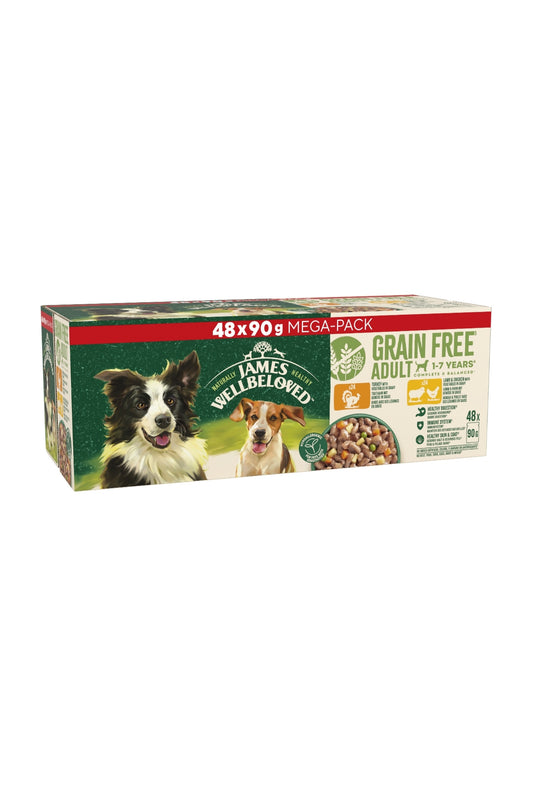 James Wellbeloved Senior Dog Pouch Turkey, Lamb & Chicken 90g 48pk x 1