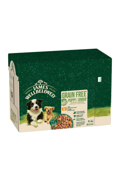 James Wellbeloved Puppy Pouch Grain Free Turkey 90g 12pk x 1