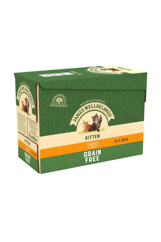 James Wellbeloved Kitten Pouch Grain Free - Turkey 85g x 12