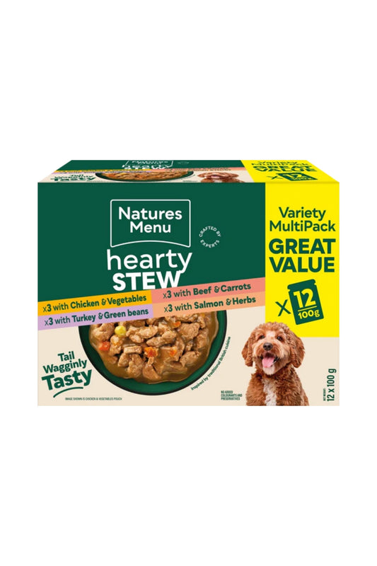 Natures Menu Dog Pouches  Hearty Stews Multipack x12 For Adult Dogs
