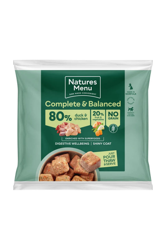 Natures Menu Complete & Balanced Raw  80/20 Duck and Chicken For Adult Dogs