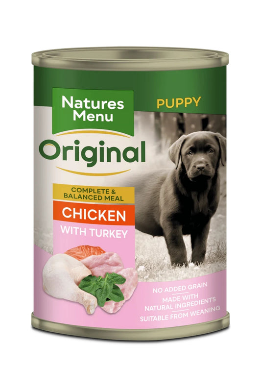Natures Menu Cans  JUNIOR CHICKEN WITH TURKEY For Puppies