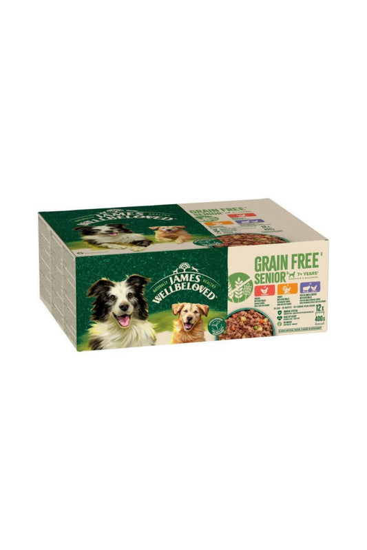 James Wellbeloved Senior Dog Can Variety Grain Free 400g x 12 pk
