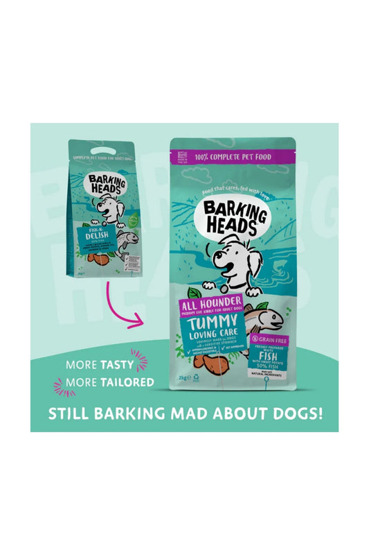 Barking Heads Adult Dog All Hounder Tummy Lovin' Care Fish 2kg