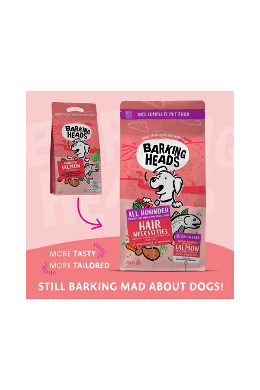 Barking Heads Adult Dog All Hounder Hair Necessities Salmon 2kg