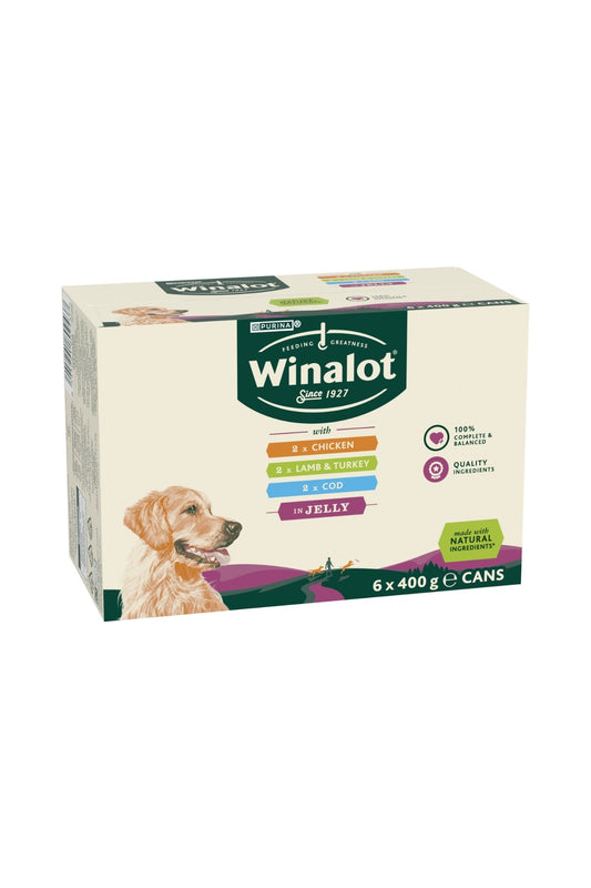 Winalot Classics Adult Dog Can Mixed (Chicken/Cod/Lamb & Turkey) 400g 6pk x 4