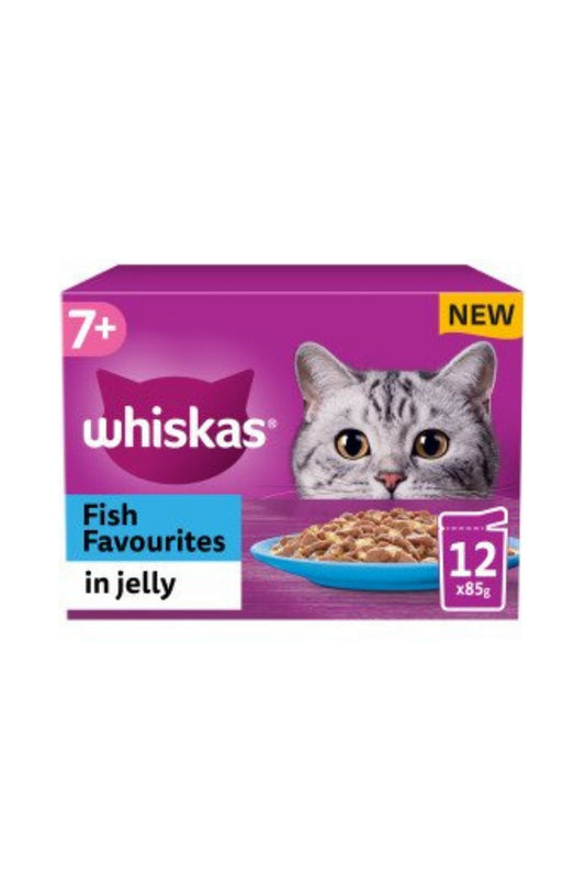 Whiskas Pouch 7+ Fish Favourites Jelly 85g 12pk x 4