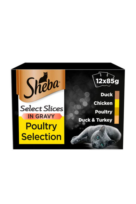 Sheba Cat Pouch Select Slices Poultry Selection in Gravy 85g MEGA 40pk x 1