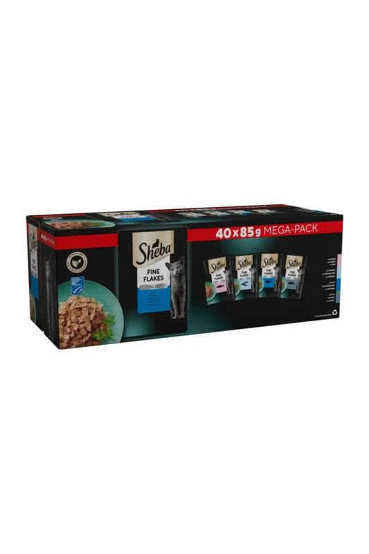 Sheba Cat Pouch Fine Flakes Poultry Collection in Jelly 85g MEGA 40pk x 1
