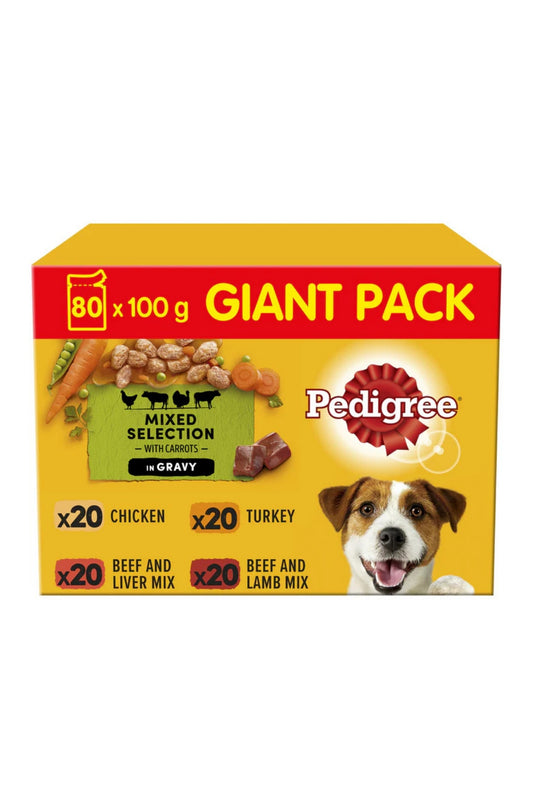 Pedigree Dog Pouch Adult - Mixed Selection in Gravy 100g x 80