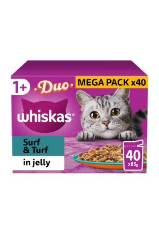 Whiskas Pouch 1+ Duo Surf & Turf in Jelly 85g GIANT 80 pk x 1