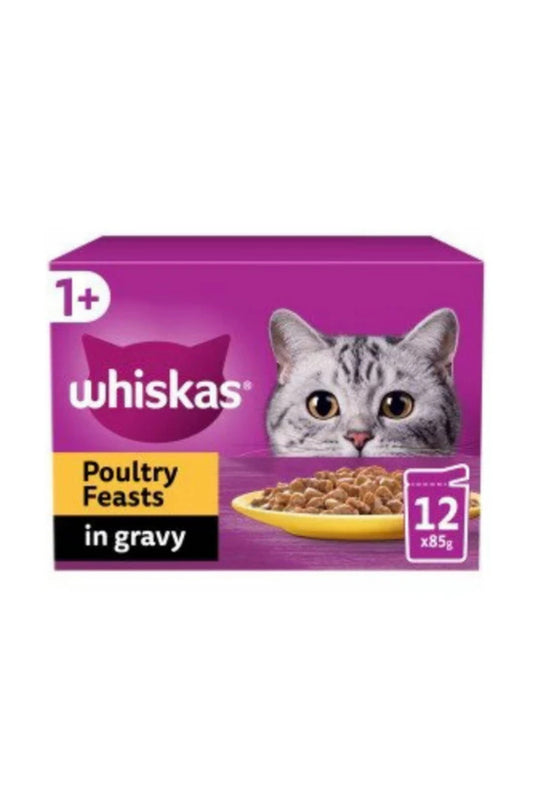Whiskas Pouch 7+ Poultry Feasts Gravy 85g 12pk x 4