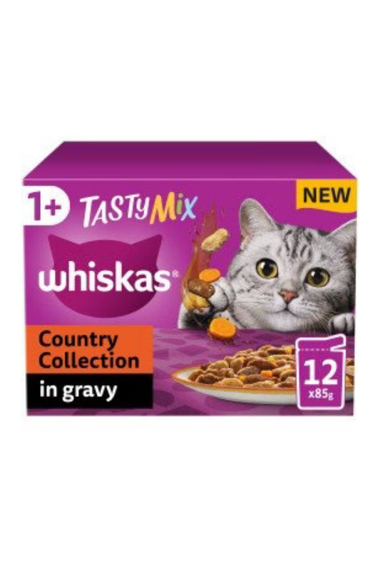 Whiskas Pouch 1+ Tasty Mix Country Collection Gravy 85g 12pk x 4