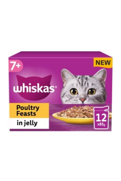 Whiskas Pouch 1+ Poultry Feasts Jelly 85g 12pk x 4