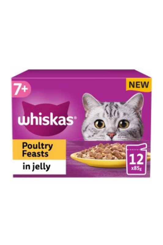 Whiskas Pouch 1+ Poultry Feasts Jelly 85g 12pk x 4