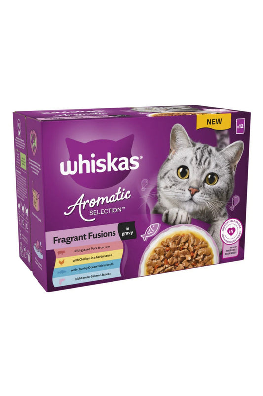 Whiskas Pouch 1+ Aromatic Fusion in Gravy 85g 12-Pack x 4
